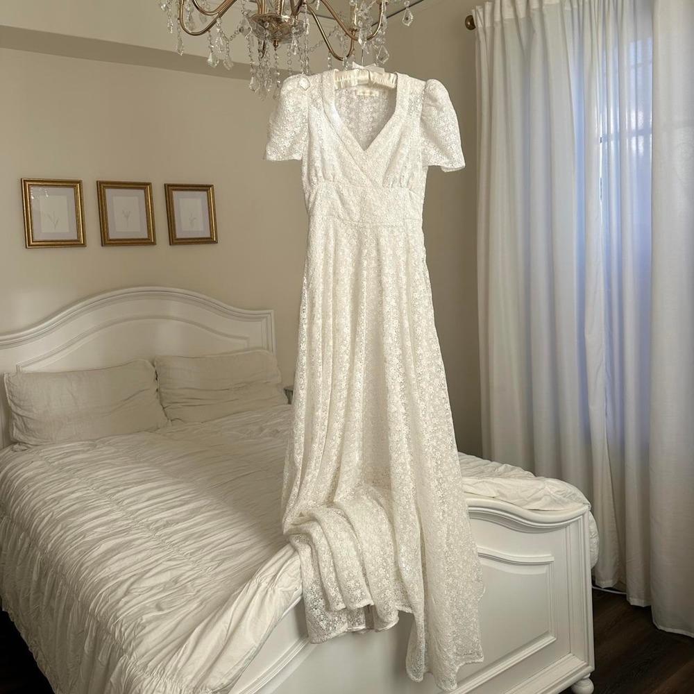 LoveShackFancy Castella Floral Lace Maxi Wedding Gown